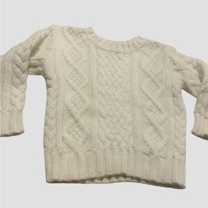 Baby Gap Size 2T Classic Cable Knit Sweater White Fishermans Sweater